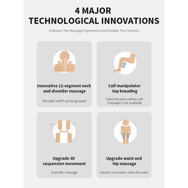 AI Controller Heated Back Kneading Massage Chair 3D Heating Therapy ROHS