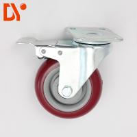 Red Color Plastic Anti Static Flat Casters Swivel Type Custom Design