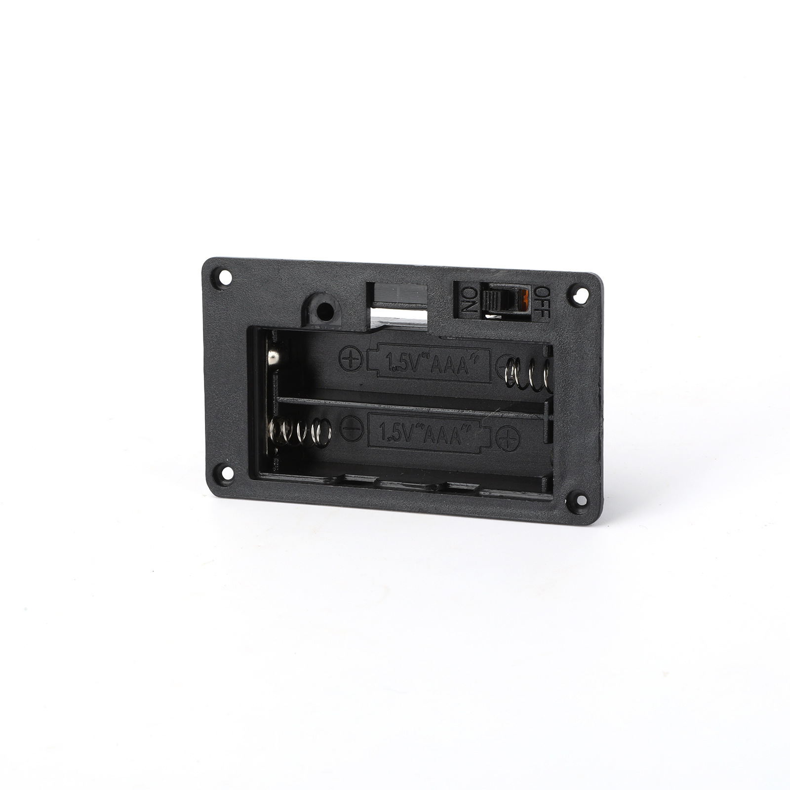 2AAA rechargeable square battery pack with lid and switch, black