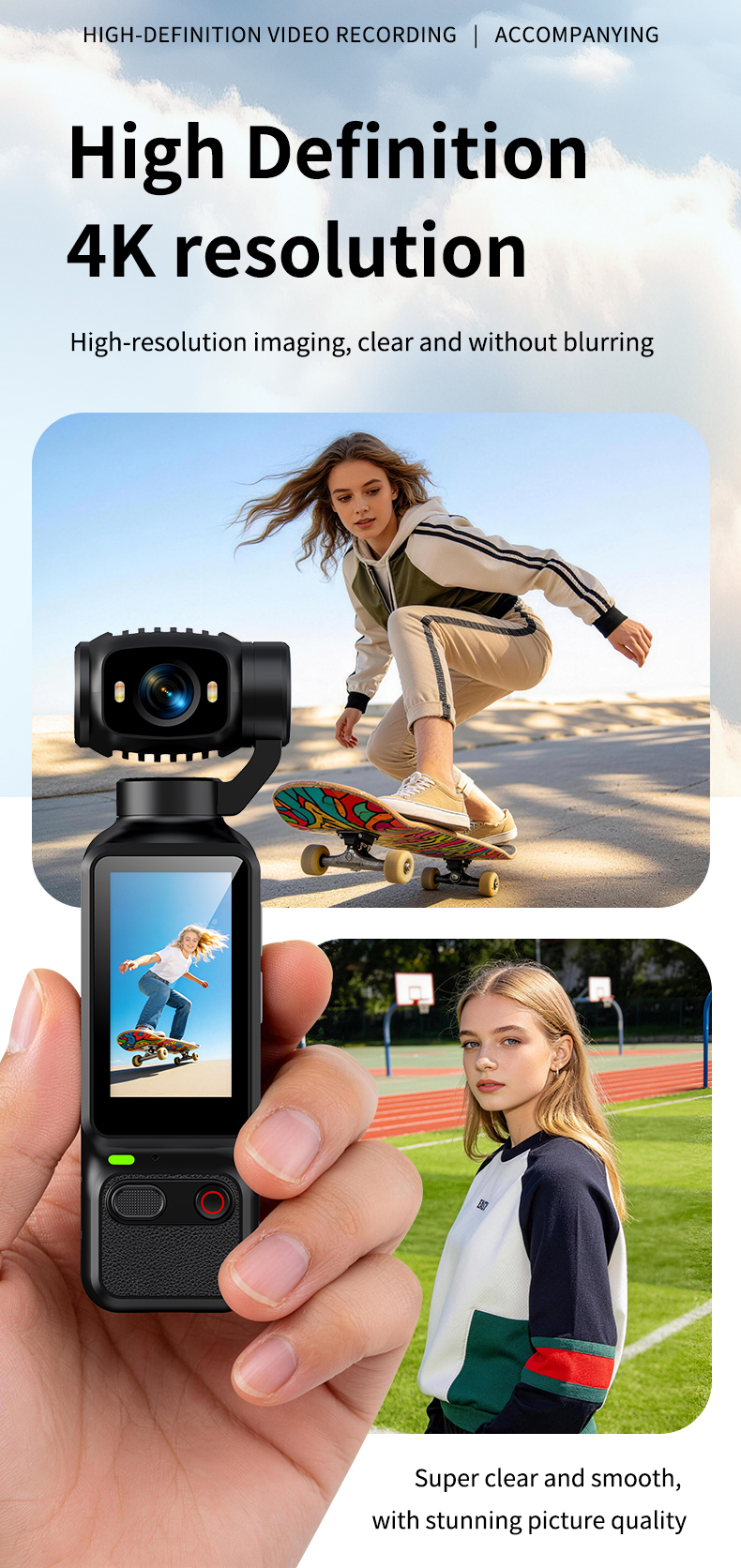 Bulk Mix Color Orders Supported OEM Laser Engrave Logo Red One Tap Record Button 1.97 Inch Screen Multi Mode Shooting