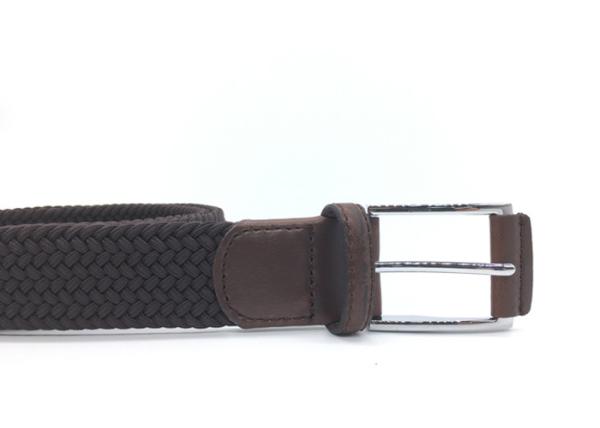 Polyester Adjustable Braided 35mm Mens Elastic Stretch Belt