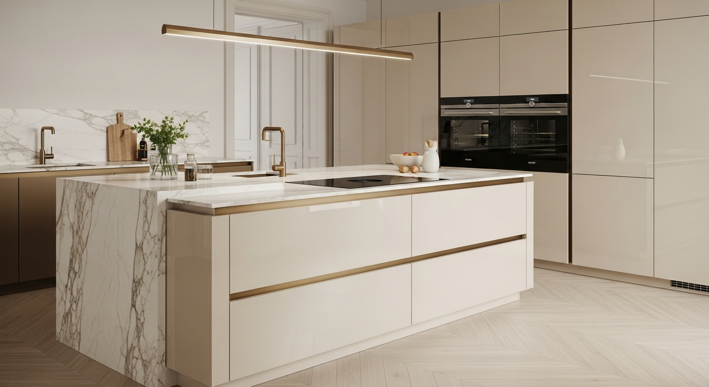 Champagne Gold Island Kitchen in 304 Stainless Steel