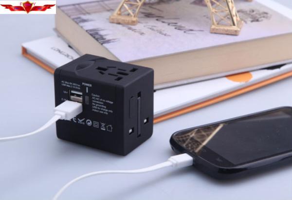 New Dual 2.1A/1A USB Port Universal EURO/UK/USA/AUS USB Travel Adaptor With 6.3A Fuse