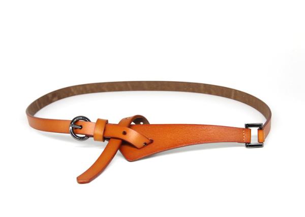 Brown Slim 13mm Womens Genuine Leather Belt For Dress