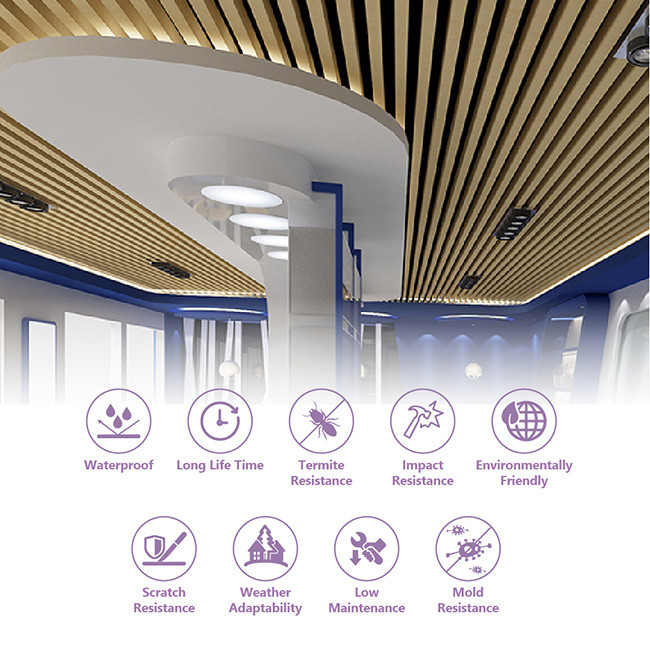потолок аэропортов ISO14001 50x60mm внутренний всходит на борт PVC никакое обслуживание