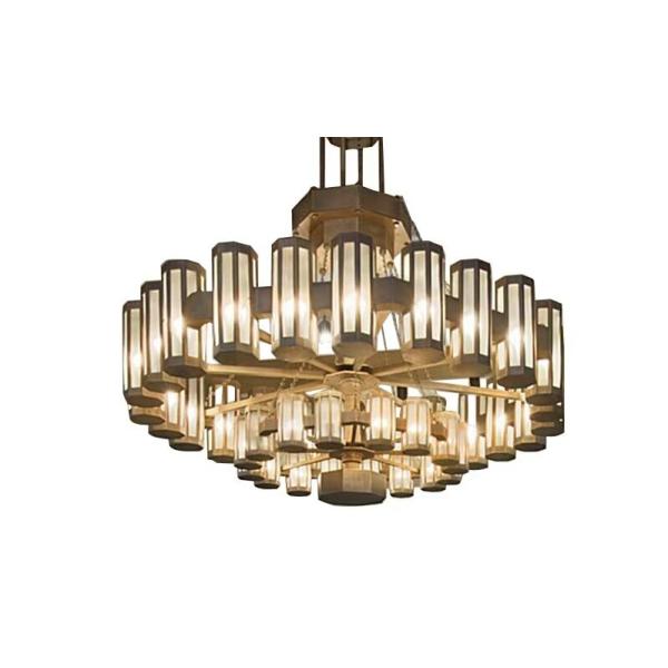 AC 85-265V Voltage L'éclairage intérieur moderne Grand chandelier de foyer Pour le restaurant chinois Simple Metal Copper Hot Pot