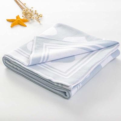 Fade Resistant Cozy Knitting Blanket Cotton Breathable Soft Warm Blanket