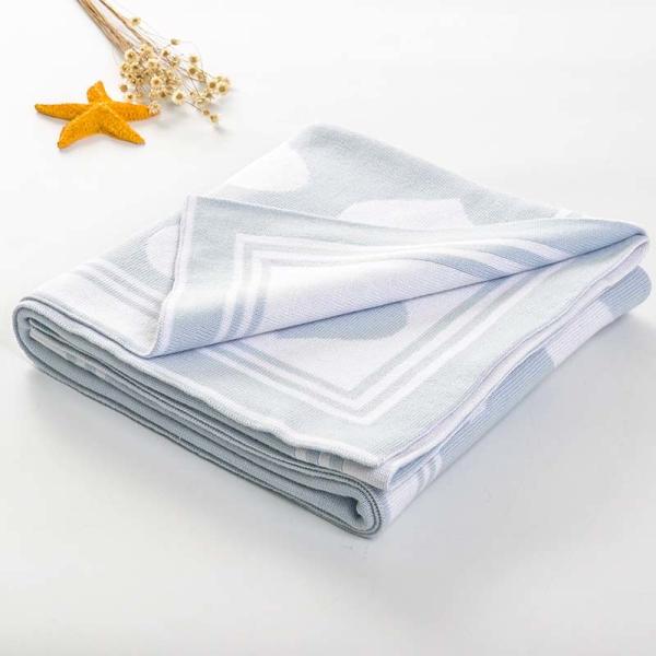 Fade Resistant Cozy Knitting Blanket Cotton Breathable Soft Warm Blanket