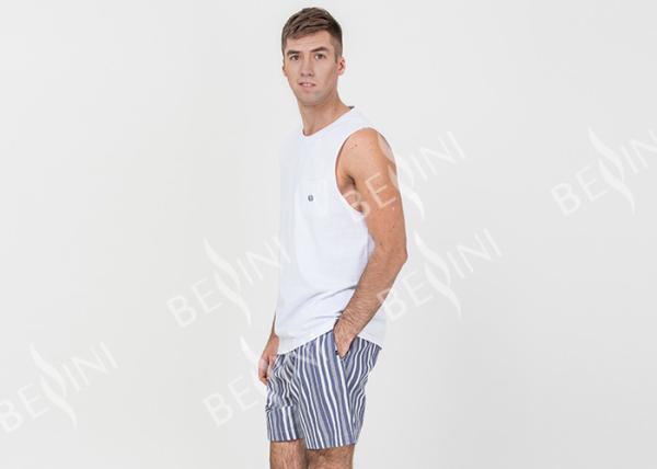 White Homestyle Mens Luxury Sleepwear Xxl Short Pajamas Functional Placket Side Pockets