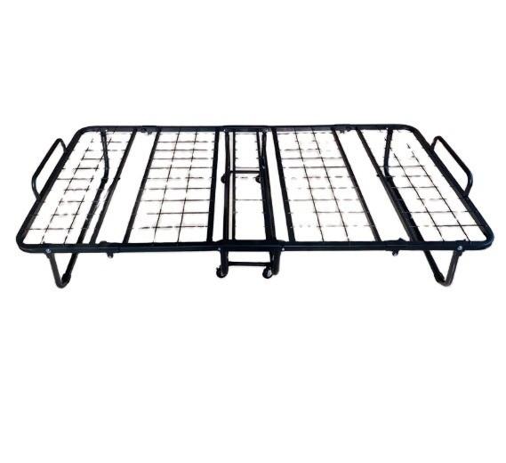 Black Folding Steel Bed Frame Rust Resistance Water Proof Easy Installation