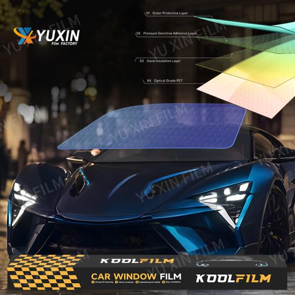 2 mil Thickness Blue Chameleon Film Car Window Tint  80% VLT Free Sample