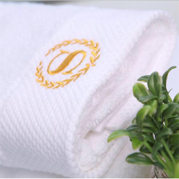 Custom Logo Hotel Towel Set Broad Stripe Coral Velvet 35*75cm 70*140cm Soft Absorbent