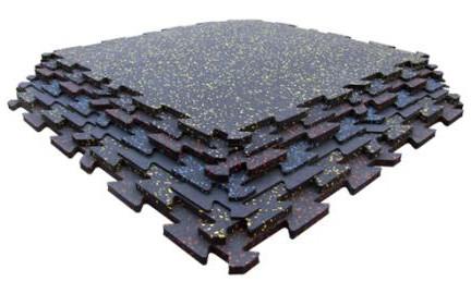 Blue Interlocking Rubber Mat Anti Slip Gym Interlocking Rubber Flooring 500*500mm