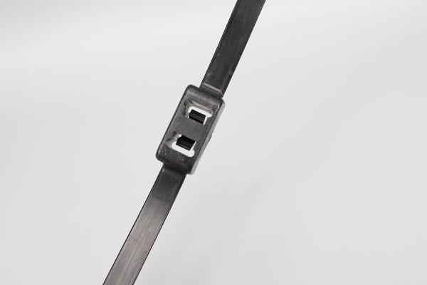 DEMOELE 12*700mm white and black strong double loop Unbreakable soft plastic cable tie one time police handcuffs