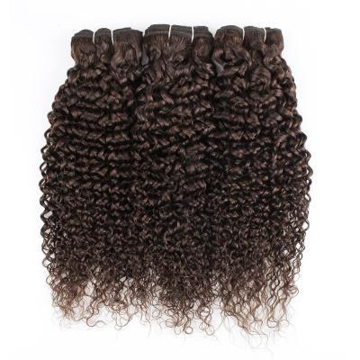 #2 Dark Brown Kinky Curly Remy Human Hair Bundles Sew In Weave Bundles Brazilian Bundle Deals