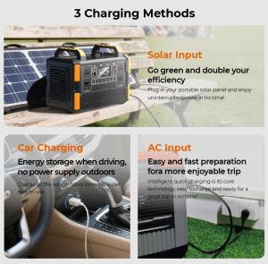 Multi-Function Solar Energy Storage 1200W Portable Power Station 110V 220V