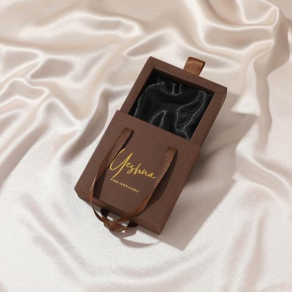 Custom Logo Jewelry Pink Velvet Pouch Bags in Slide Paper Gift Box Packaging for Nail