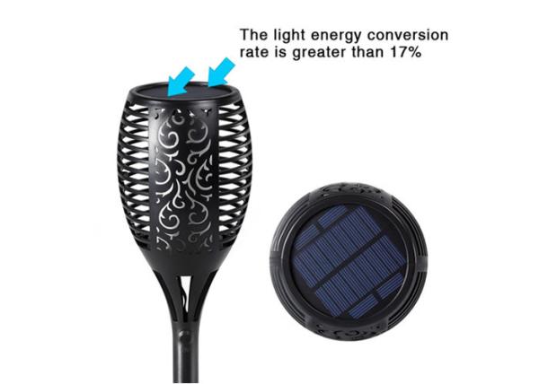 Bright Warm White Garden Flame Solar Torch / Outdoor Solar Torch Lights 2500mA Battery