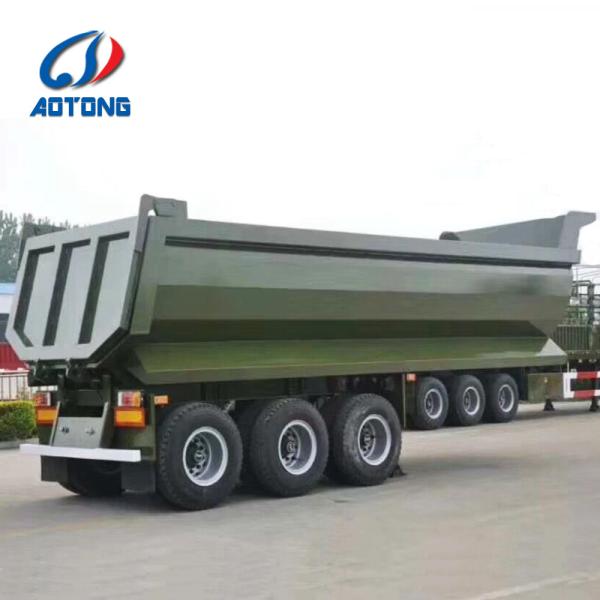  Front Axle Lift 4 Axle Rear Dump Semi Trailer 40-100 Ton Cargo Dump Truck Tipper Trailer U-shape Dump Trailer for Sale