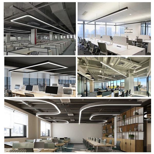 OEM Recessed Linear Led Lighting Commercial Pendant Extruded Aluminum Curved