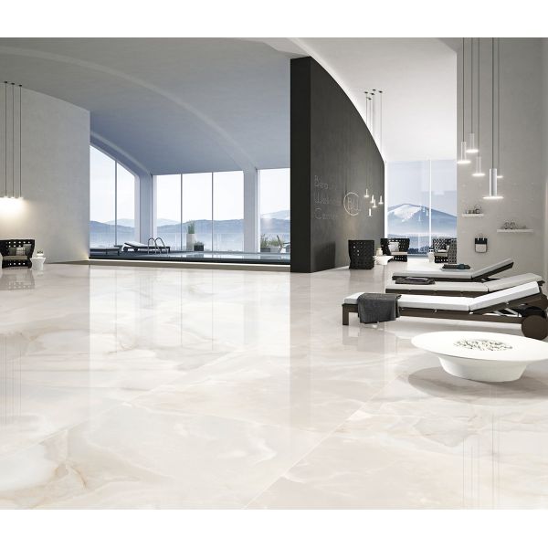 Super White Texture Modern Floor Tiles Jade Bright Surface And Soft Light