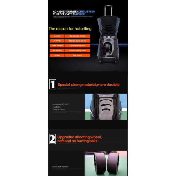 Черная машина теннисного мяча Siboasi S4015, машина тенниса 150W бросая