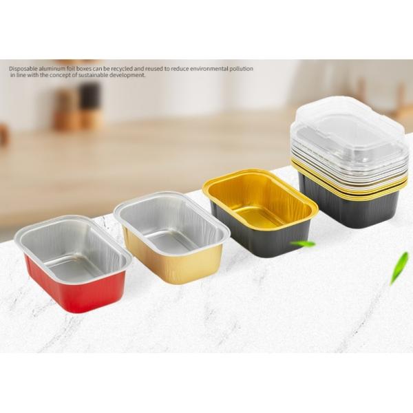 NO Logo Printing Eco-friendly Baking Insulation Tray Box with Lids Aluminum Foil Pans