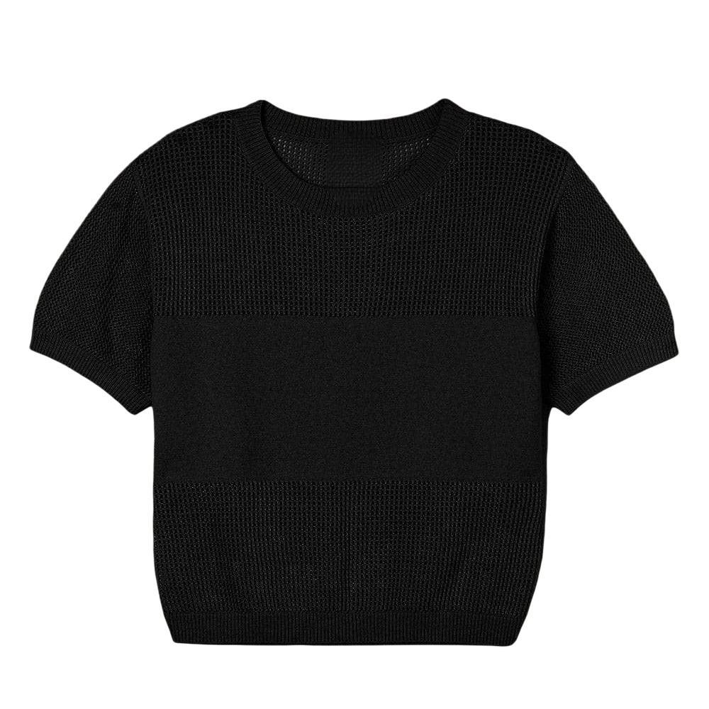 Breathable 100% Cotton Computer Knitted Women's Sweater Knit Top for Casual Summer Wear