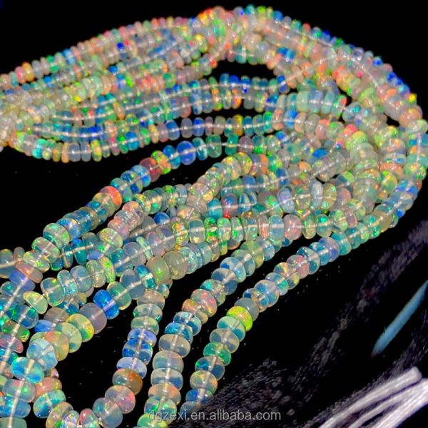 CZX 16inch Opal Beads 3mm to 5mm Size  Beads Round Shape Stone Multi Fire