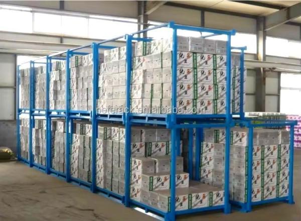 Heavy Load Foldable Fabric Roll Storage Rack , Warehouse Stackable Steel Storage Racks