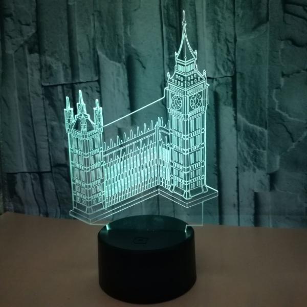 Building Big Ben 3D Night Lights Colorful custom picture Vision Gift Acrylic Table Lamps
