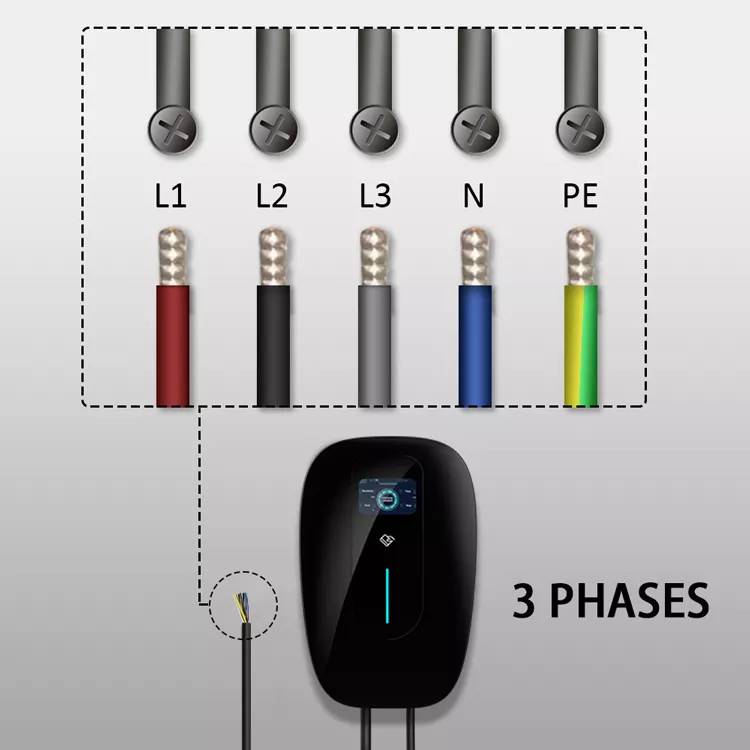 OCPP 3-фазная зарядная станция EV GB 60HZ настенное зарядное устройство для электромобилей
