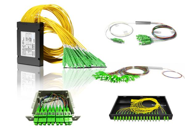 1x2 1x4 1x8 1x16 1x32 1x64 Fiber Optic PLC Splitter With SC Connector Optical Fiber Splitter