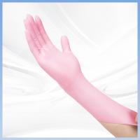 Luvas de nitril sintéticas descartáveis de cor rosa suave antiestática