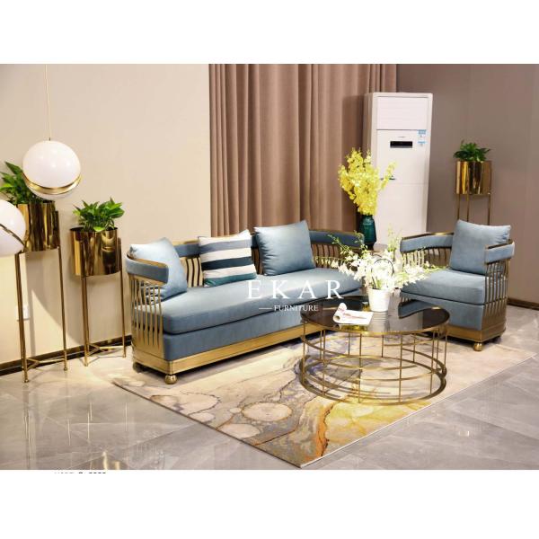 Fashion Modern Style Upholstery Metal Frame Leather 1+ 3 Seater Sofa set