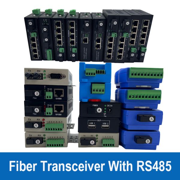 RS485 Single Mode Fiber Optic Transceiver 20KM Data Over Fiber Converter Extender