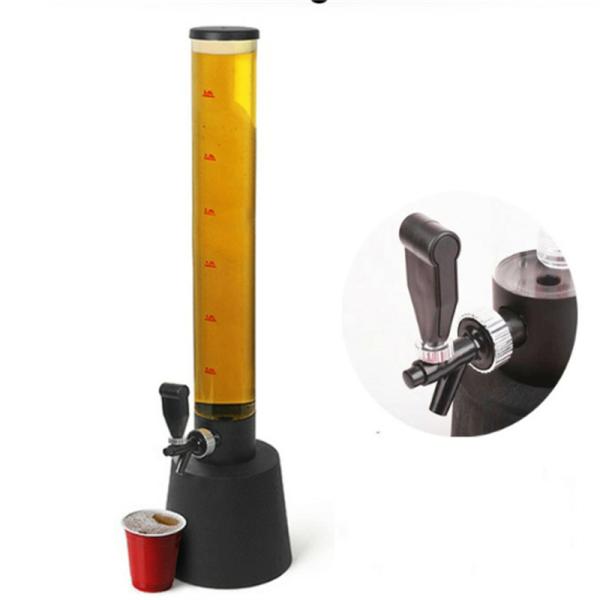 Customized Ice Tube Beer Beverage Barrel with Tap Dispenser and Ice Cooling Beer Tower