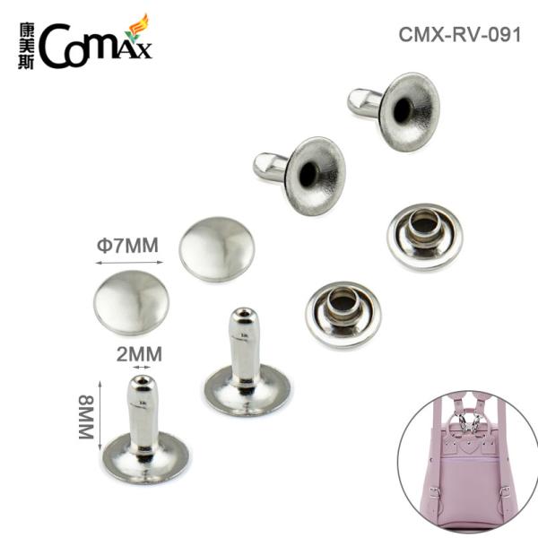 Directly Sell Metal Handbag Double Cap Rivet with 2mm Shank Diameter