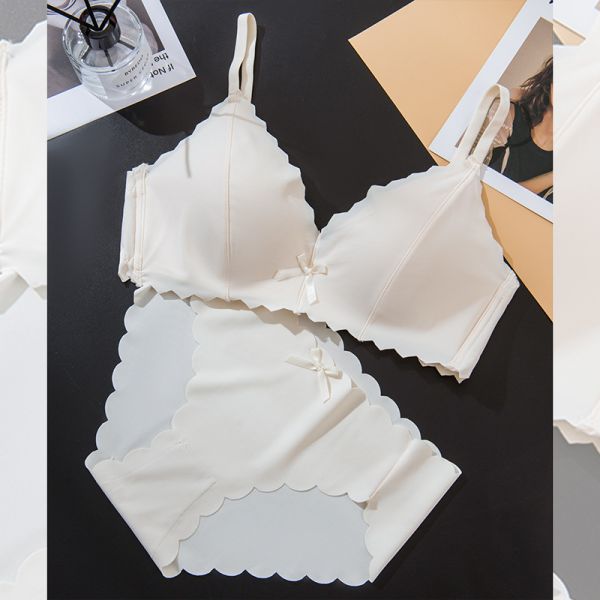 Women Wire Free Bra With Panty Set High Quality Seamless Lingerie Panties With Bra Set Women