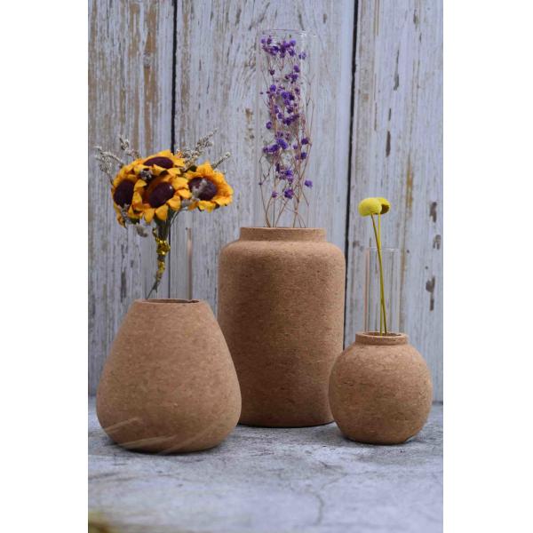 OEM DIY Recycled Cork Flower Vases Water Resistant Decorative Eco friendly