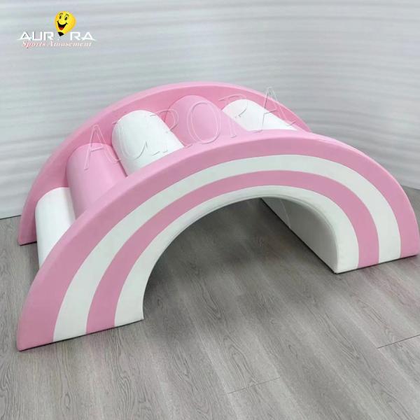 Indoor Kids Toddler Soft Play Climbing Equipment Pink And White Set For Party