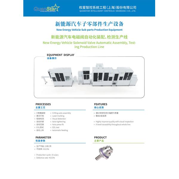 Línea de montaje de la industria automotriz PLC para la válvula de solenoide de gestión térmica de EV