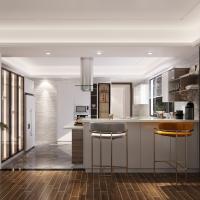 Armário de cozinha moderno com painel de porta acrílico