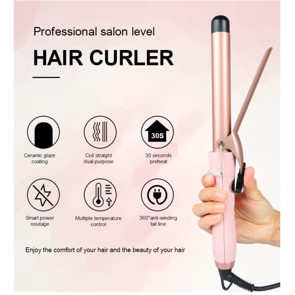 PTC 49W Ceramic Hair Curler , LCD Electric Hair Curling Iron