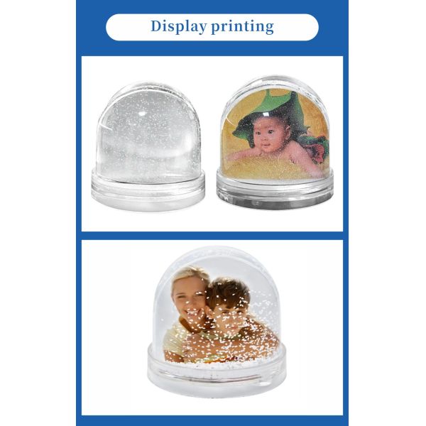 Spherical Snowflake Photo Frame Starry Sky Souvenir Novelty Home Decor Ball Shape Blanks for Sublimation Plastic Crafts for