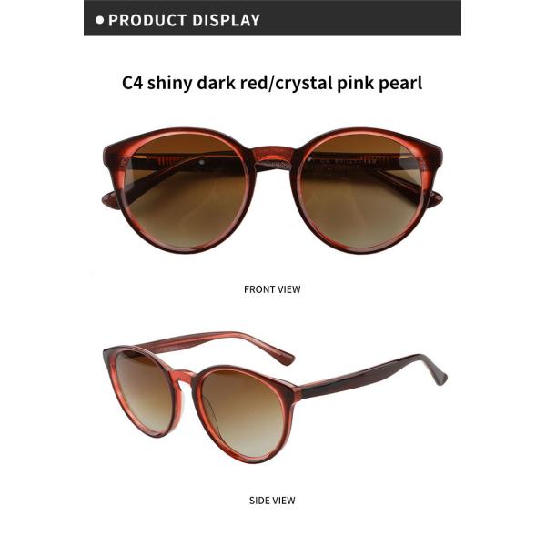 OEM цвета солнечных очков 4 ацетата объектива UV400 ретро круглый для людей женщин