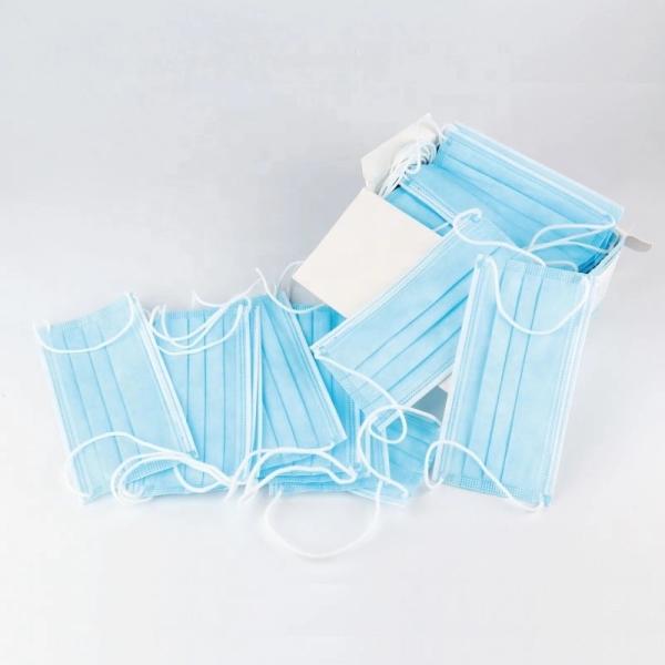 Non Woven Fabric Blue Surgical Mask , Disposable Pollution Mask Ce Fda Approved