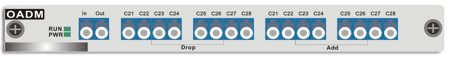 8 портов оптический добавление и удаление мультиплексирующей карты OADM CWDM DWDM C21 ~ C28