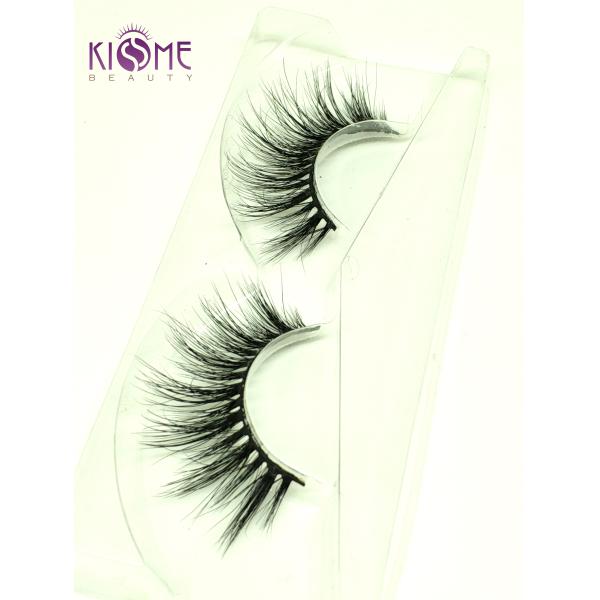 Cruelty - Free Real Mink Individual Lashes Clear Band For Party Makeup D006