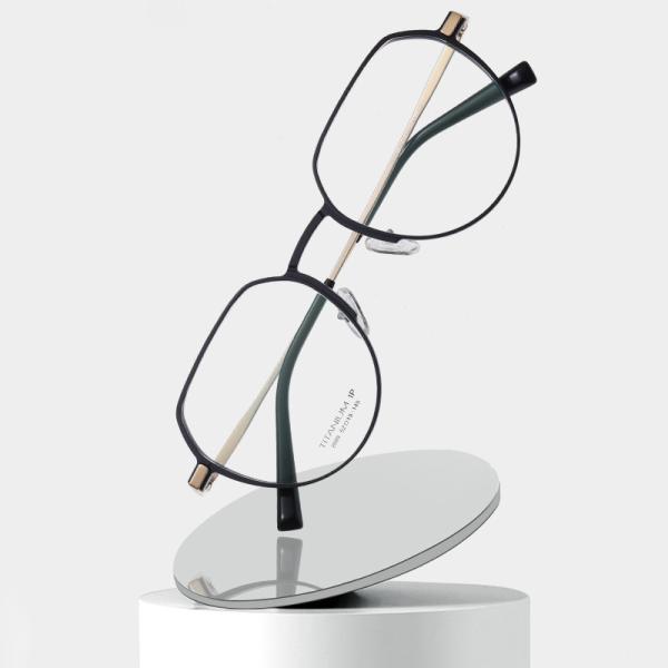 Aluminum Magnesium Titanium Frame Glasses , Custom Lens Round Prescription Glasses